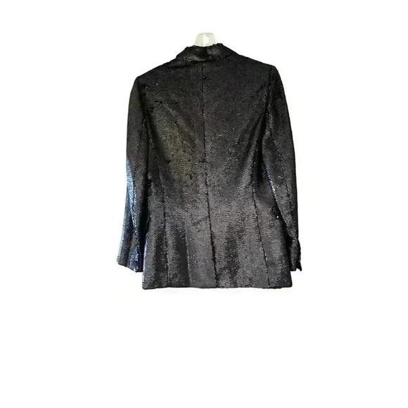 NWT Ted Baker Black Millei Matte Sequin Relaxed Fit Blazer Size 1/4 - Picture 9 of 13